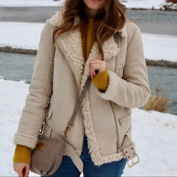 Zara Jackets & Blazers - Sherpa and Suede Jacket